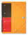 Oxford Oxfd Int W/bnd PP Book A4+ Perf 160P OR, Orange spiral-bound meeting notebook with elastic band closure and colorful geometric cover design.