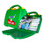 Astroplast PGB BS Large First Aid Kit Green, open green plastic first aid kit with assorted medical supplies inside.