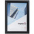 CW Office Snap Frame A4 Deluxe Glass Black Alum, modern black aluminum snap frame with clear glass front for displaying A4 documents.