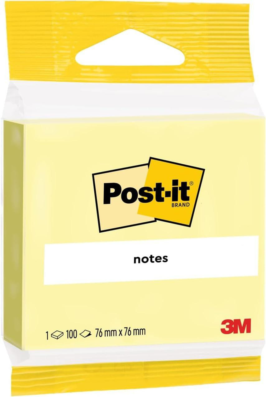 Post-itÃƒÆ’Ã¢â‚¬Å¡Ãƒâ€šÃ‚Â® Notes Canary Yellow 76 mm x 76 mm 100 Sheets/Pad 1 Pad/Pack 100% PEFC SGSCH-PEFC-COC-110078 - -