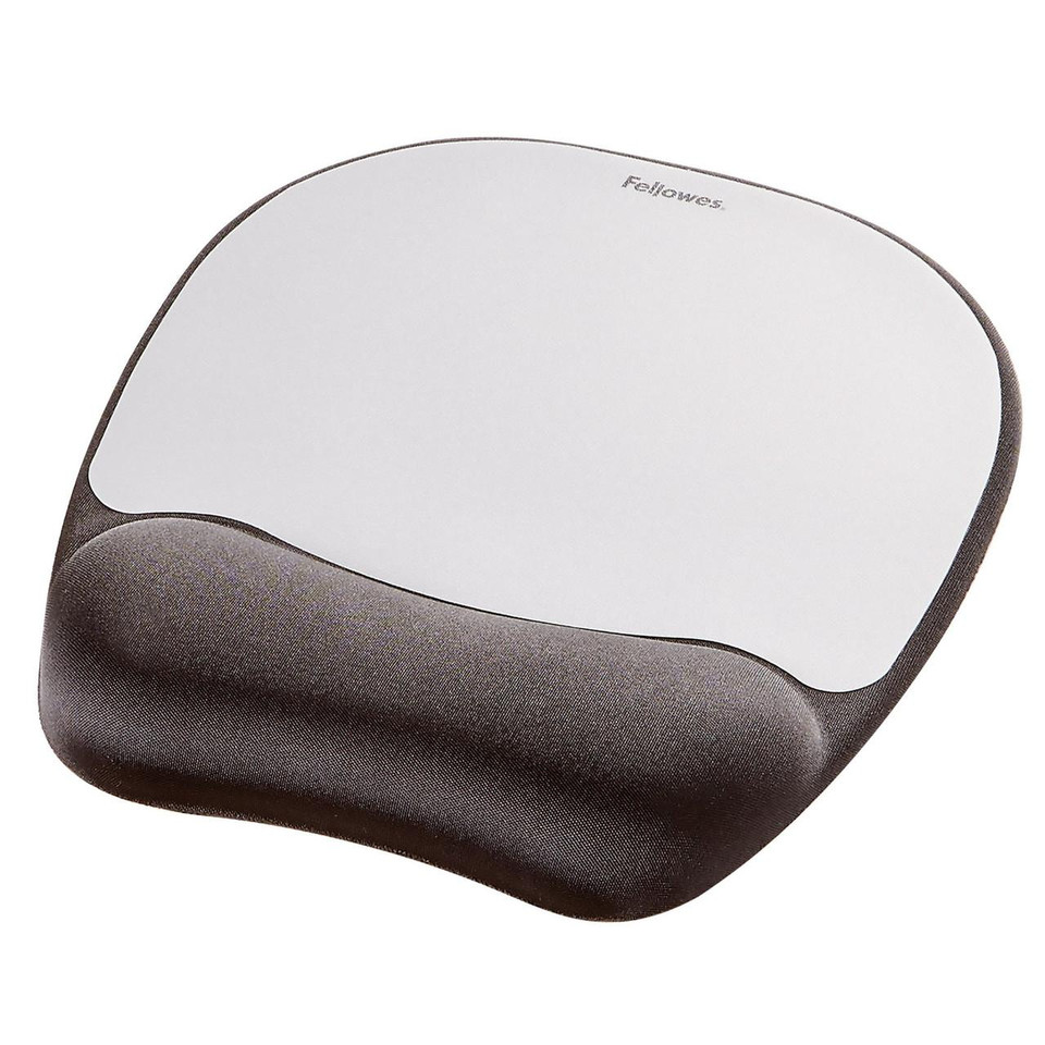 Memory Foam Mousepad Wrist Support Silver Streak - Mouse Pads - Wrist Supports