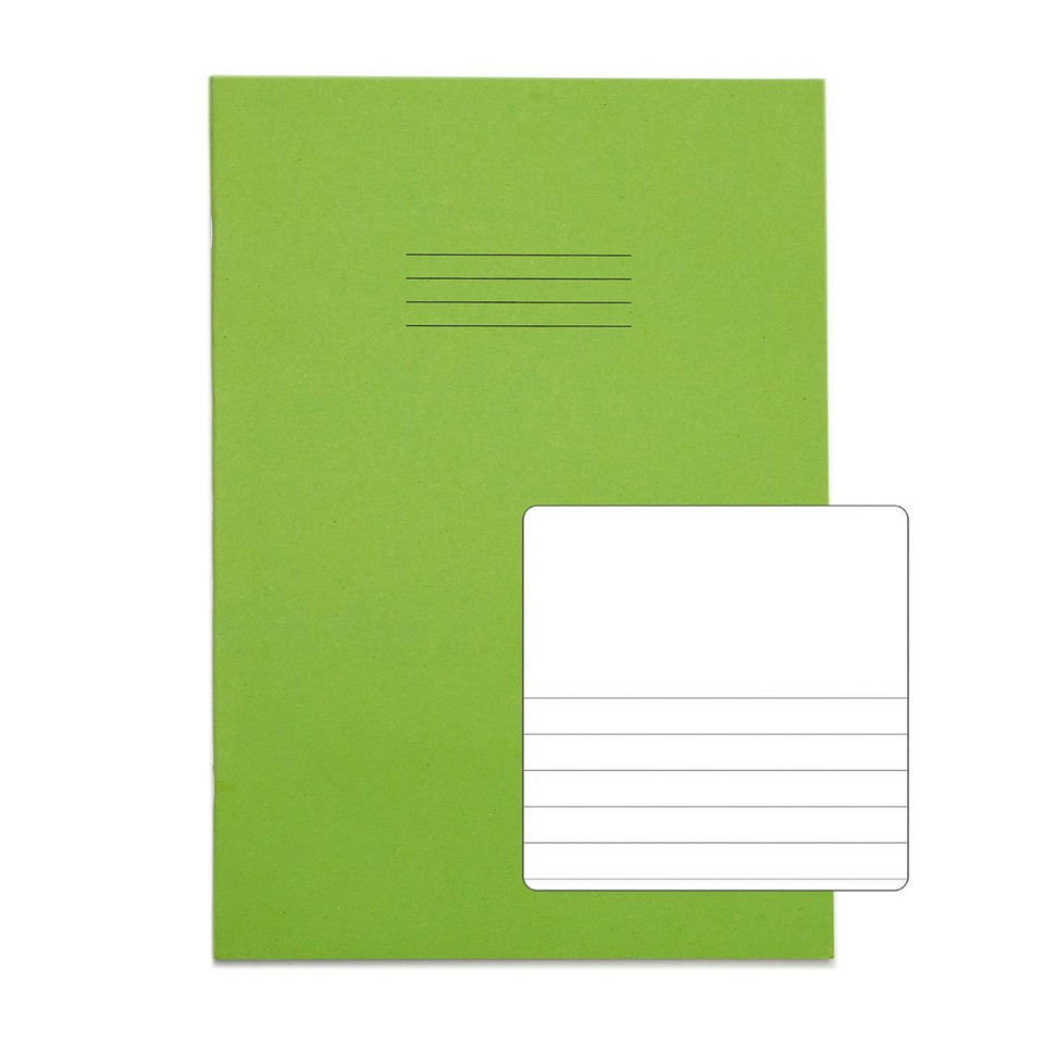 RHINO A4 Exercise Book 32 Page Light Green TB/F8 (Pack of 100) - Exercise Books - Plain and Ruled Notebooks