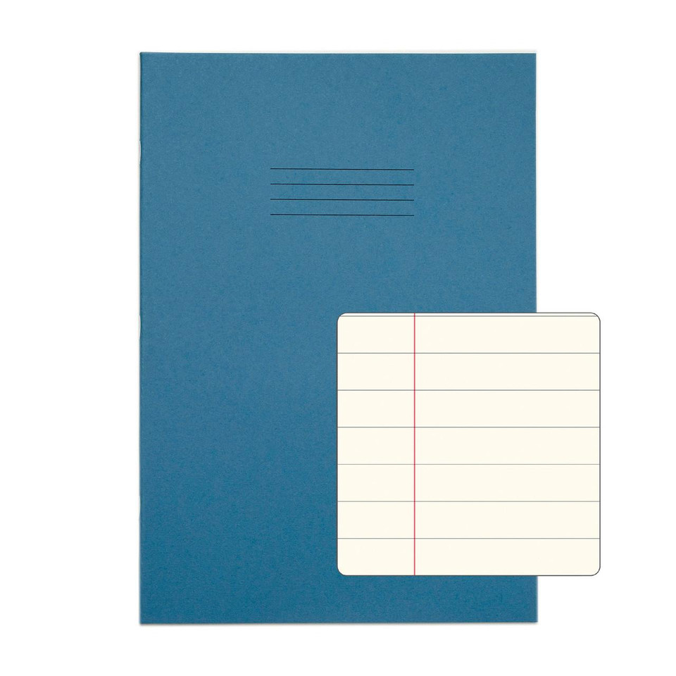 RHINO A4 Special Exercise Book 48 Page Light Blue with Tinted Cream Paper F12M (Pack of 10) - Exercise Books - Specialty Notebooks