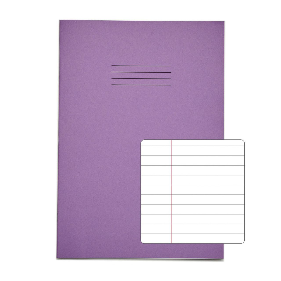 RHINO A4 Exercise Book 64 Page Purple F8M (Pack of 50) - Exercise Books - A4 Notebooks