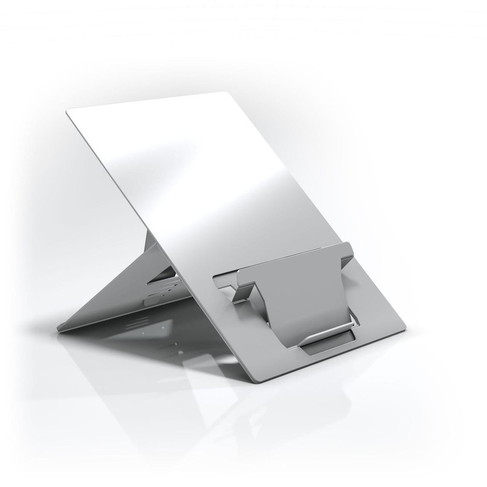 Laptop Stand with In-line Document Holder - Natural Aluminium - Laptop Stands - Ergonomic Accessories