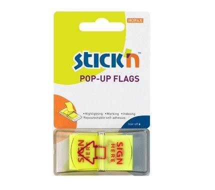 UP Popup Flags 25mm Yellow Sign Here Tabs (50) - -