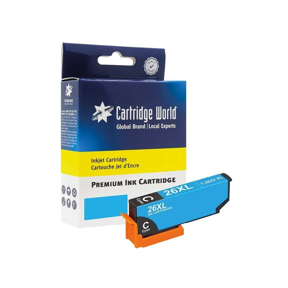 Compatible Epson Singlepack Cyan 26XL (C13T26324010) - Epson XP Expression Premium Series Ink Cartridges - Epson Expression Premium XP-800 Ink Cartridges