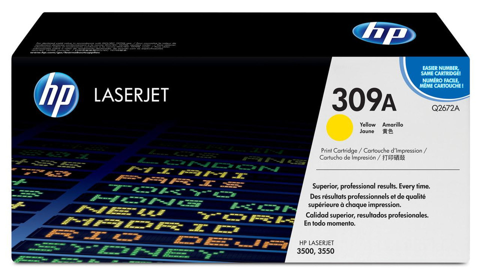 HP 309A Original Yellow Toner Cartridge - HP Color LaserJet Series Toner Cartridges - HP Color LaserJet 3500 Toner Cartridges