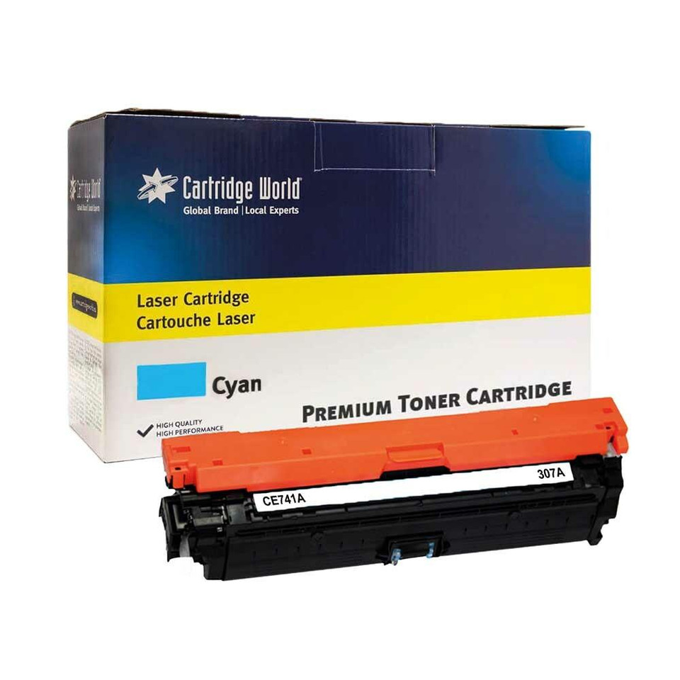 Compatible HP 307A Cyan LaserJet Toner Cartridge (CE741A) - HP Color LaserJet CP Series Toner Cartridges - HP Color LaserJet CP5225 Toner Cartridges
