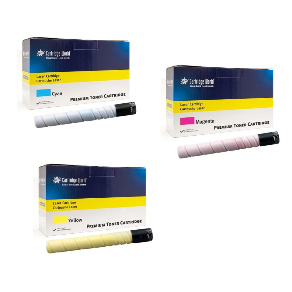 Compatible Konica Minolta TN-321 C,M,Y 3 Colour Toner Cartridge Pack (A33K450, A33K350, A33K250) - Konica Minolta BizHub Series Toner Cartridges - Konica Minolta BizHub C224 E Toner Cartridges