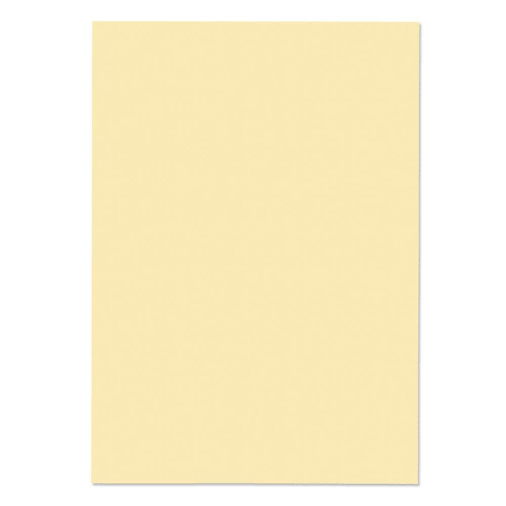 CW Office A4 Vellum Wove 210x297 120gsm pk50, image of a pack of 50 sheets of pale yellow vellum-wove A4 paper.