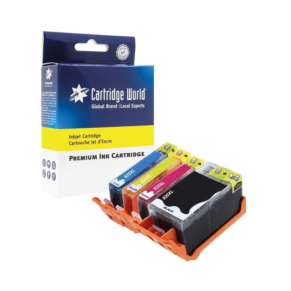 Cartridge World Compatible with HP 920XL 4 Pack High Yield Black/Cyan/Magenta/Yellow Inkjet Cartridges C2N92AE
