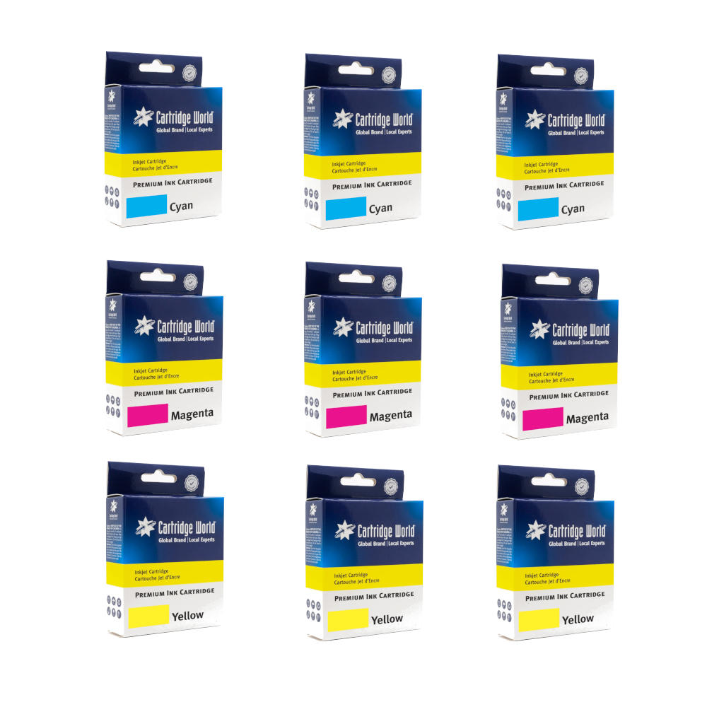 Cartridge World Compatible with HP 364XL 9 Pack High Yield Cyan/Magenta/Yellow Inkjet Cartridges