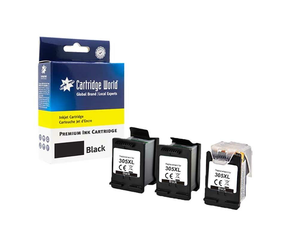 Cartridge World Compatible HP 305XL Black Ink Cartridge Saver Pack 3YM62AE x 3 Ink Tanks