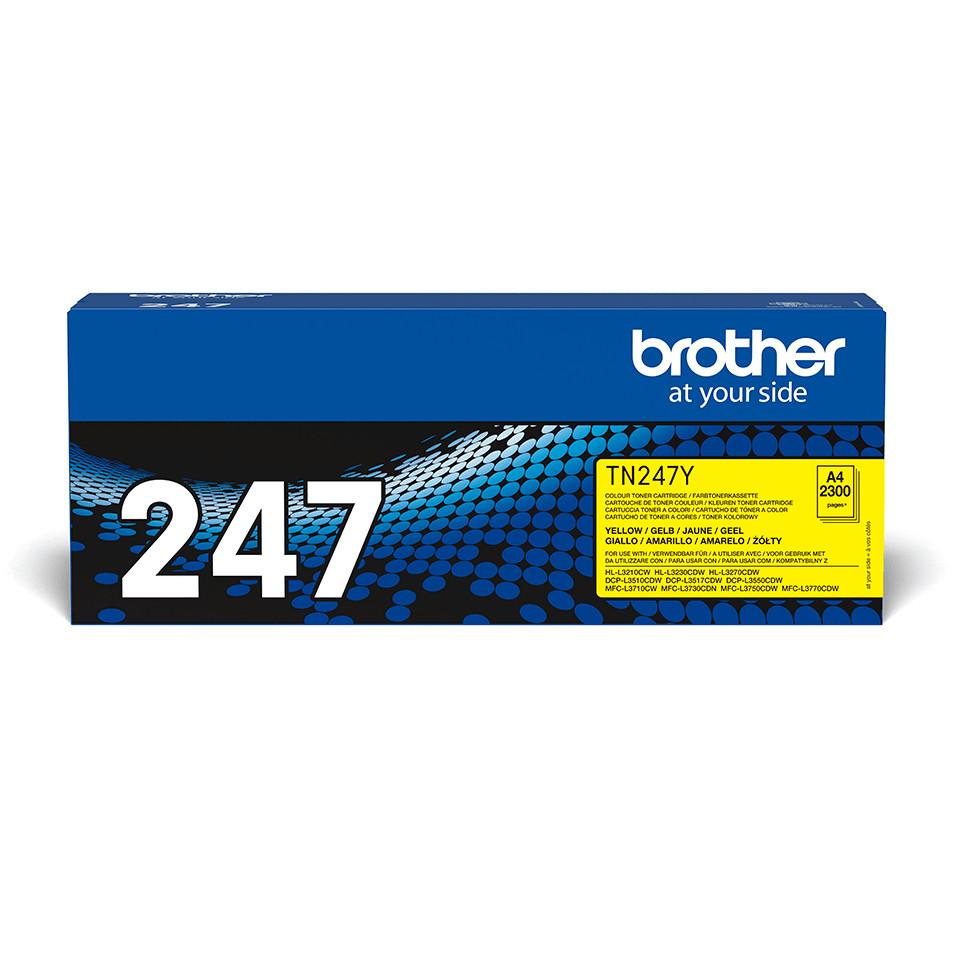 Brother TN-247Y (Yield: 2,300 Pages) Yellow Toner Cartridge