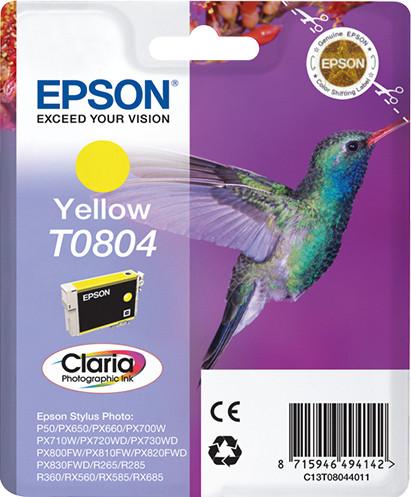 Epson Hummingbird Singlepack Yellow T0804 Claria Photographic Ink Ink Cartridge
