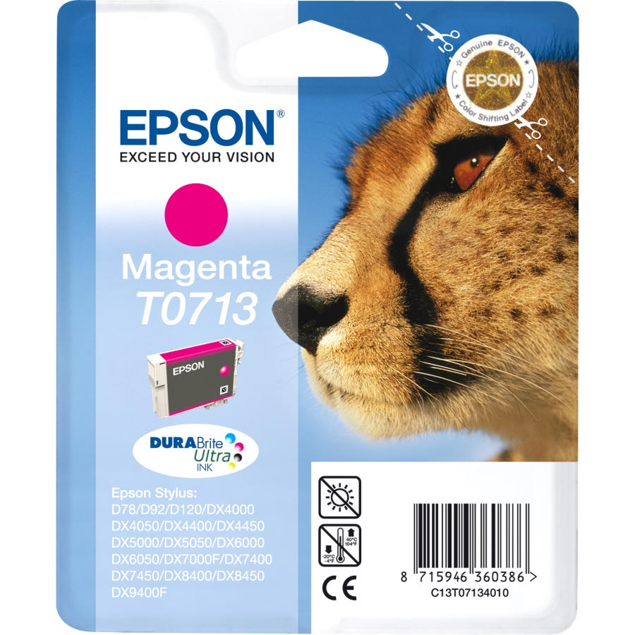 Epson T0713 Cheetah Magenta Standard Capacity Ink Cartridge 6ml