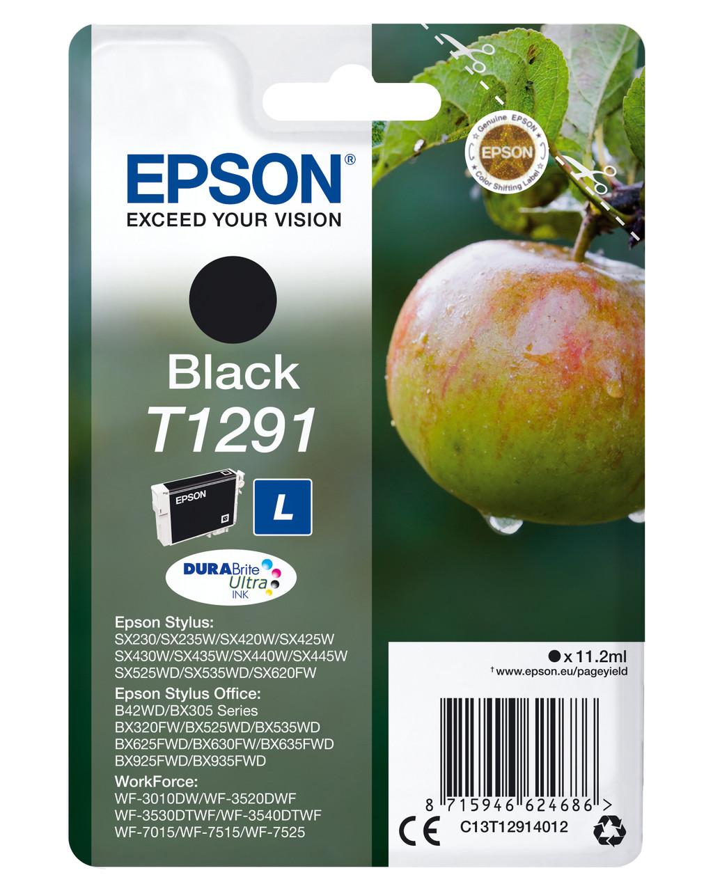 Epson T1291 Apple Black Standard Capacity Ink Cartridge 11ml - C13T12914012