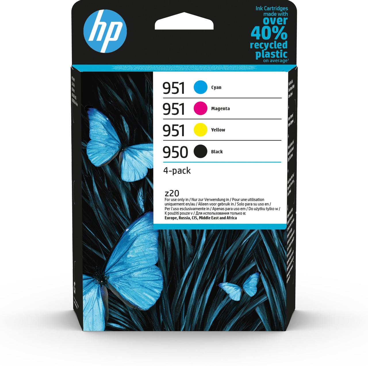 HP 950/951 Cyan Magenta Yellow Black Ink Cartridge Combo 4 pack for HP OfficeJet Pro 251/276/8100/8600/8610/8620 - 6ZC65AE