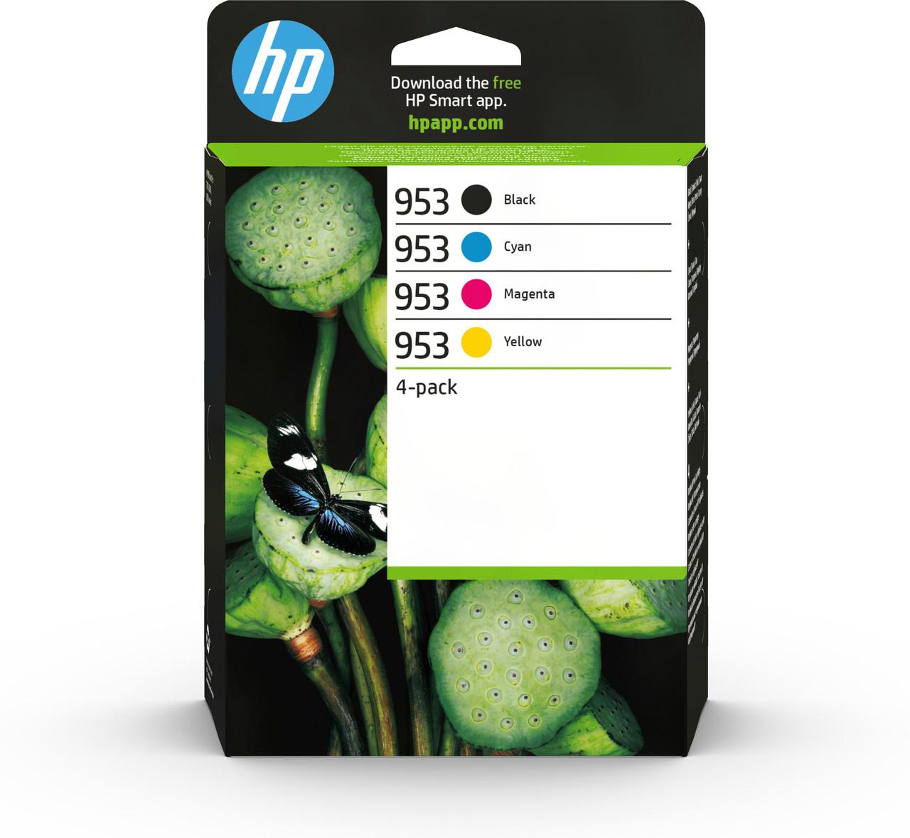 HP 953 Cyan Magenta Yellow Black Ink Cartridge Combo 4 pack for HP OfficeJet Pro 8210/8710/8720/8730/8740 - 6ZC69AE