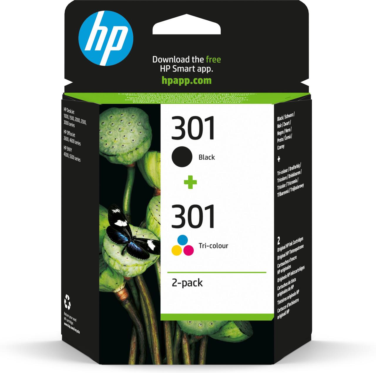 HP Original HP 301 Black,Cyan, Magenta, Yellow Multipack of Ink Cartridges (N9J72AE)