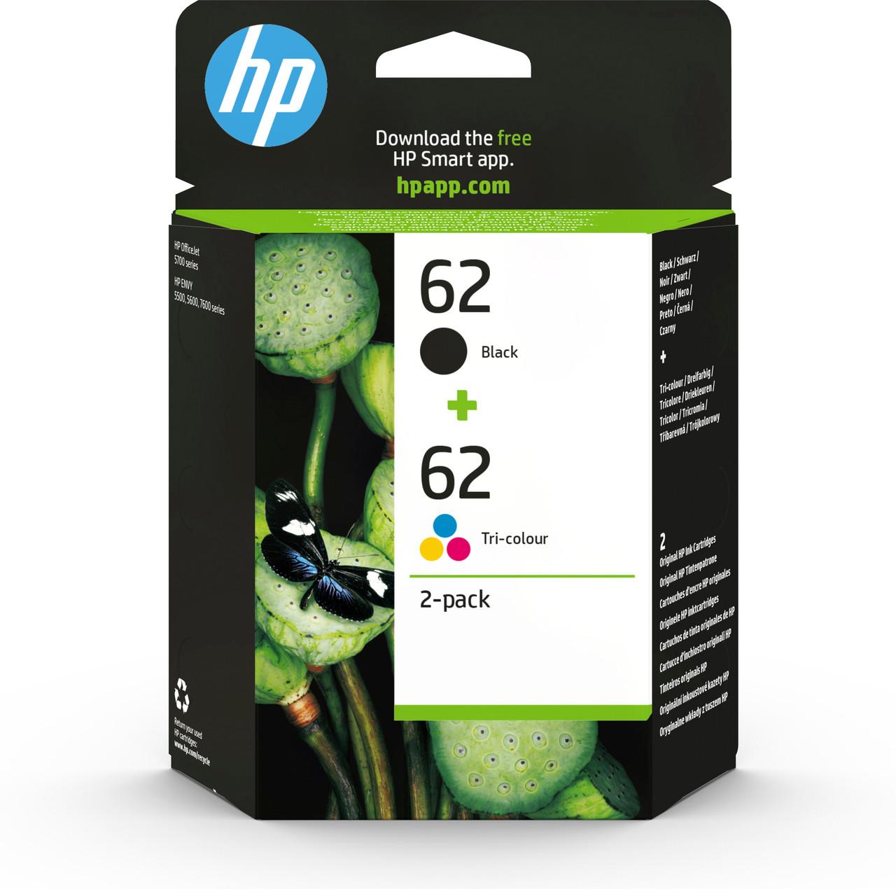 HP Original HP 62 Black,Cyan, Magenta, Yellow Multipack of Ink Cartridges (N9J71AE)