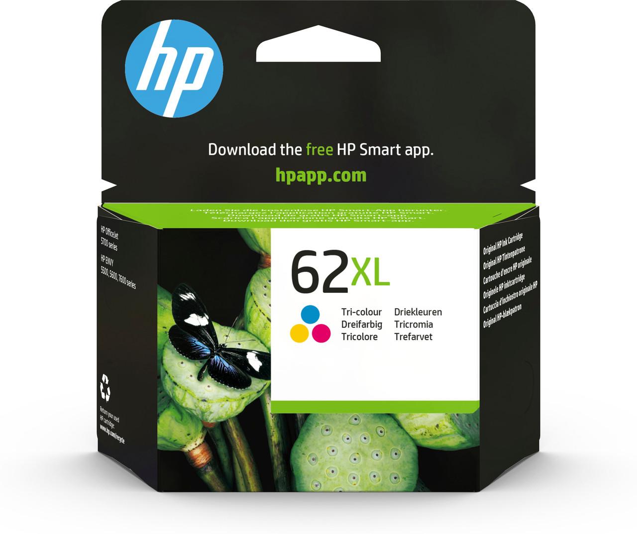 HP Original HP 62XL Cyan, Magenta, Yellow Tri-Colour Ink Cartridge (C2P07AE)