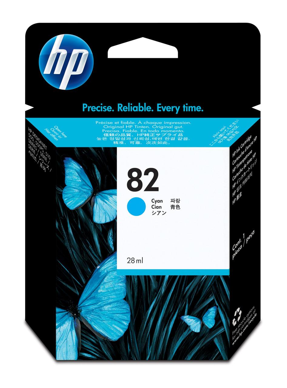 HP Original HP 82 Cyan Ink Cartridge (CH566A)