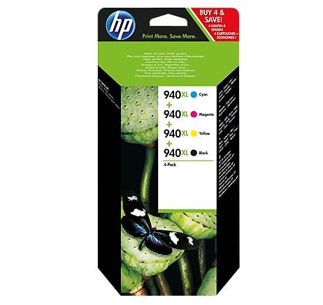 HP Original HP 940XL Black,Cyan, Magenta, Yellow Multipack of Ink Cartridge (C2N93AE)