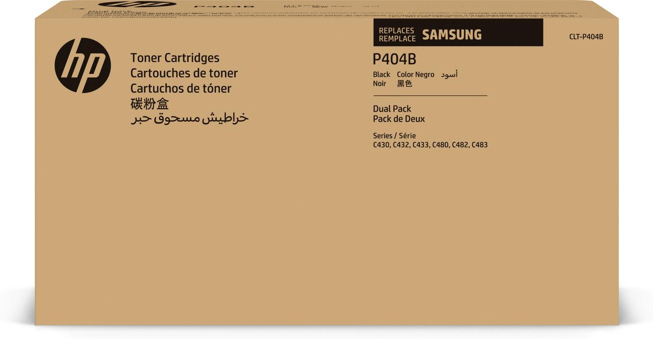 Samsung CLTP404B Black Toner Cartridge 2x 1.5K Twinpack pages - SU364A