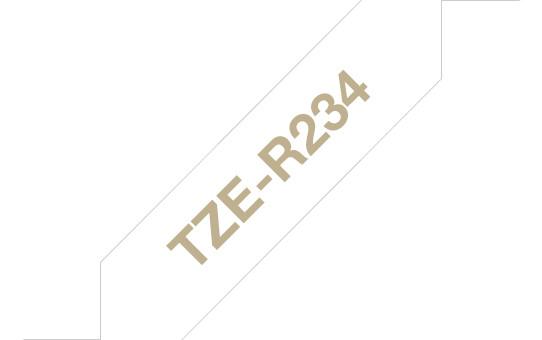 Brother BROTHER PTOUCH RIBBON 12MM X 4M GOLD ON WHITE