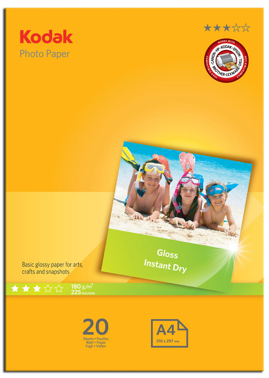 Kodak KODAK PHOTO GLOSS PAPER A4 180GSM (20 PACK)