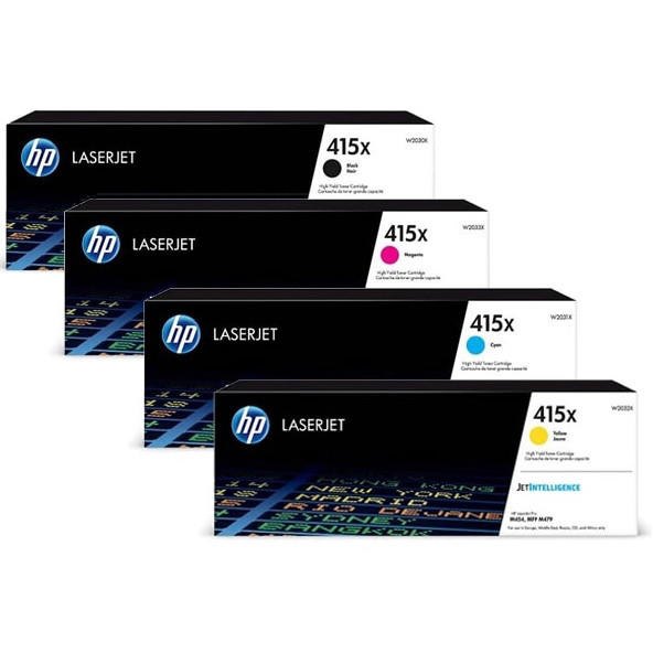 HP Original HP 4 Colour HP 415AX Toner Cartridge Pack (W2030X, W2031X, W2033X, W2032X)