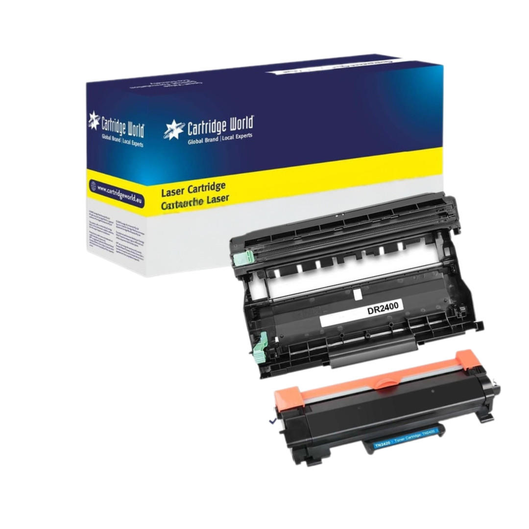 Cartridge World Compatible with Brother TN-2420 Black Toner and Drum Unit Pack (TN2420,DR2400)
