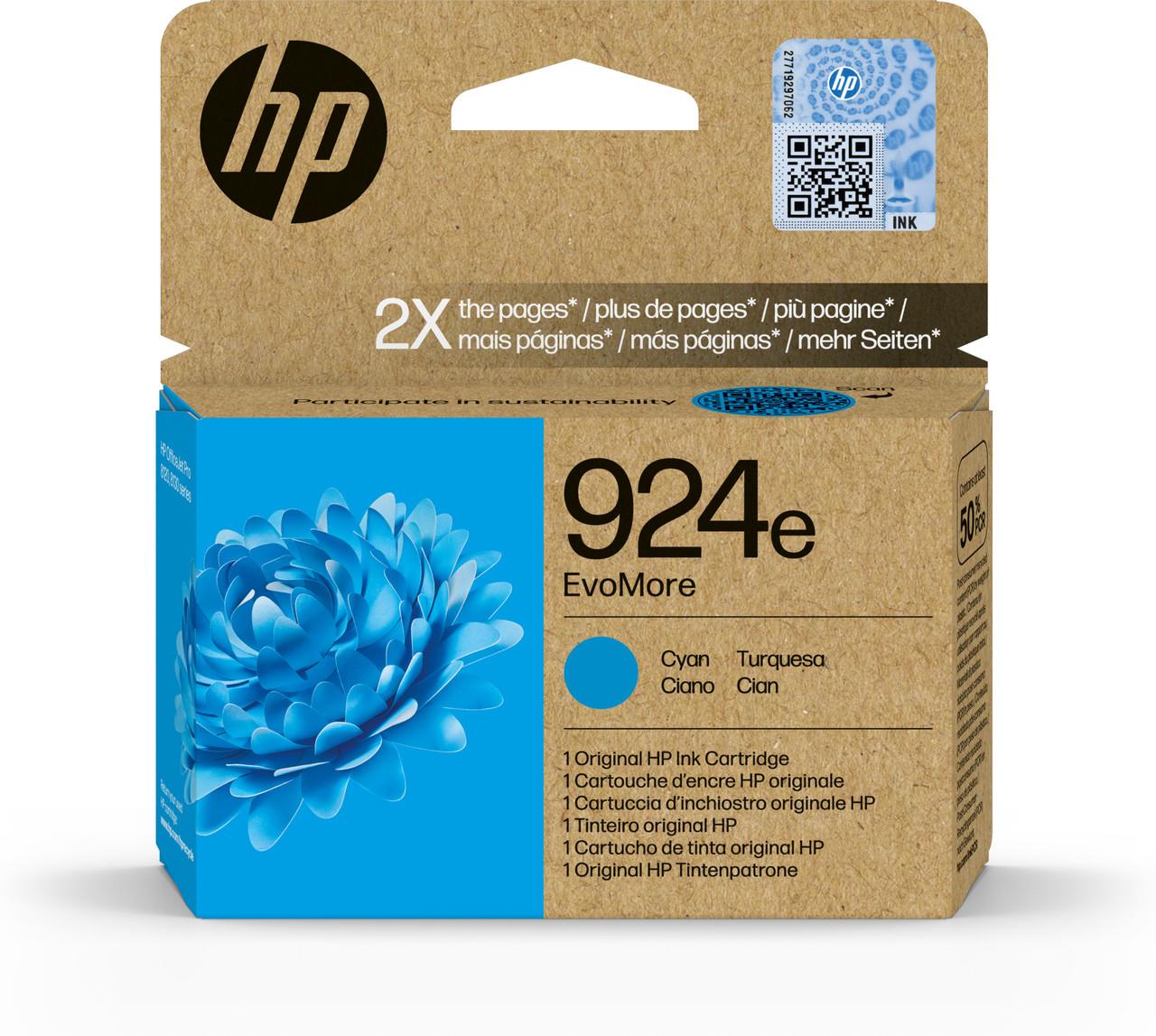 HP 924E EvoMore Ink Cartridge Cyan (4K0U7NE)