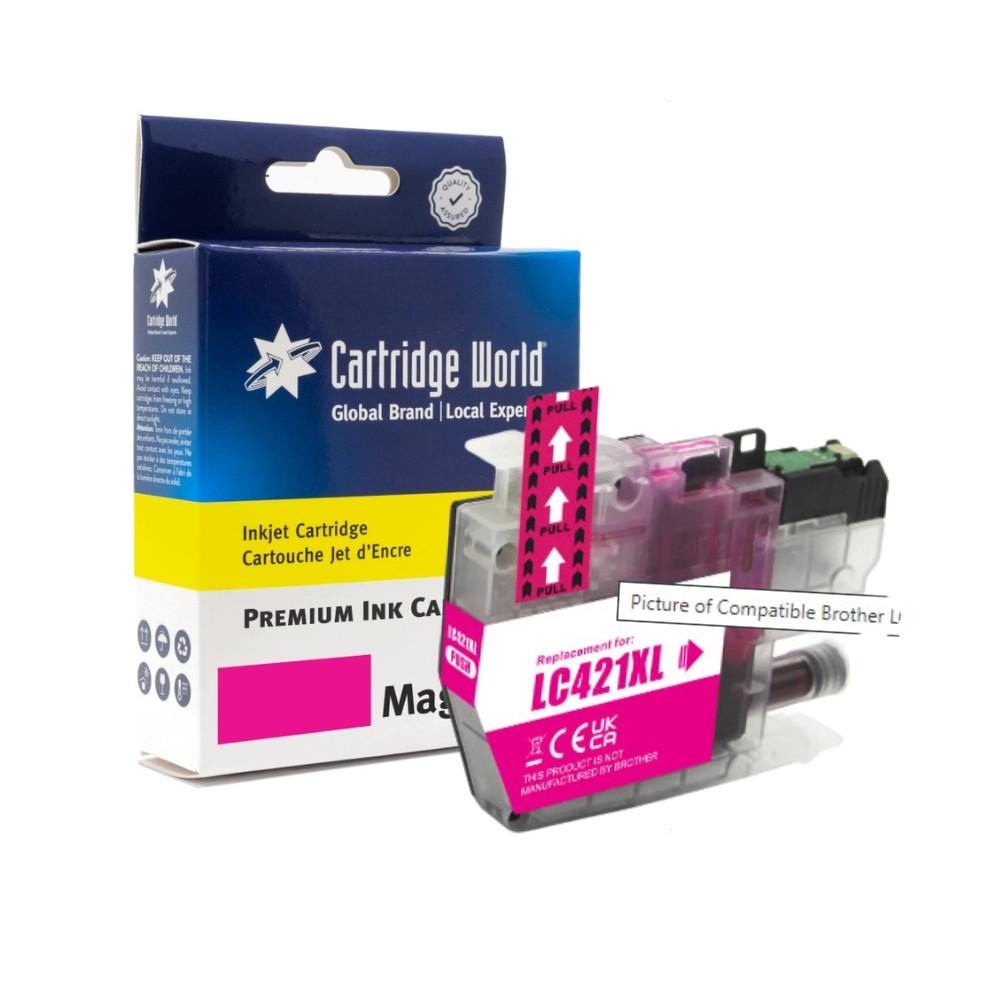Cartridge World Compatible Brother High Yield Magenta Ink Cartridge 500 pages - LC421XLM