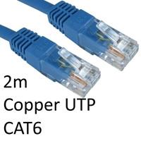 Cartridge World RJ45 (M) to RJ45 (M) CAT6 2m Blue OEM Moulded Boot Copper UTP Network Cable
