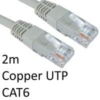 Cartridge World RJ45 (M) to RJ45 (M) CAT6 2m Grey OEM Moulded Boot Copper UTP Network Cable