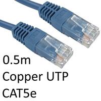 Cartridge World RJ45 (M) to RJ45 (M) CAT5e 0.5m Blue OEM Moulded Boot Copper UTP Network Cable