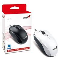 Genius DX-110 Wired USB Plug & Play Mouse, 1000DPI (White)