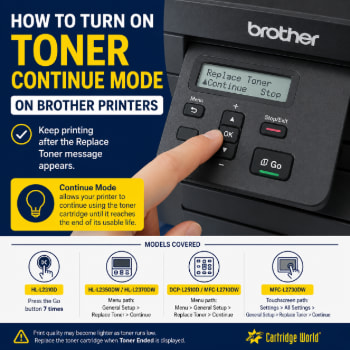 How to Turn On Toner Continue Mode on Brother DCP, HL and MFC Printers