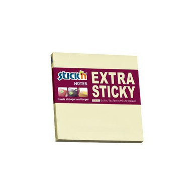 ValueX Ex Sticky Notes 76x76mm YW PK12 - Sticky Notes - Repositionable Notes