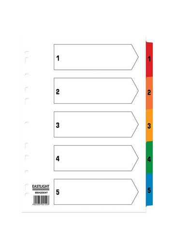 ValueX Index Mylar 1-5 A4 - Index Dividers - Mylar Index