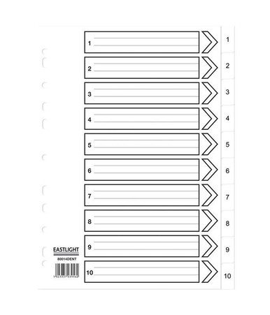 ValueX Index PP 1-10 A4 WH - Index Dividers - Polypropylene Index