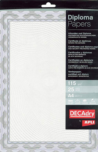 Decadry A4 Crtificte Ppr Bl Pack 25 - Certificate Paper - Document Paper