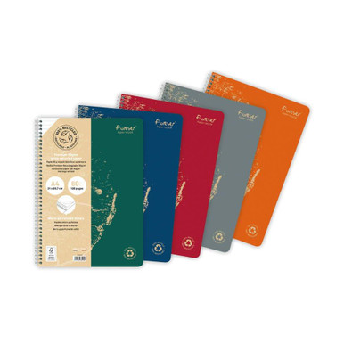 Forever Recycled NBook A4 WBnd Astd PK5 - Notebooks - Wirebound Notebooks