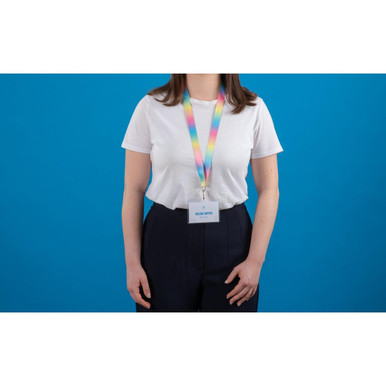 Avery Recycled Rainbow Pre-Printed Lanyard with 2cm Wide Carabiner (Pack 1) - R4828RA