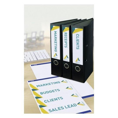 Avery Laser Filing Label Lever Arch File 200x60mm 4 Labels per Sheet White (Pack 40 L