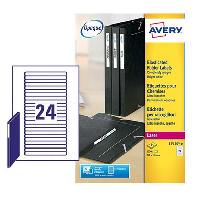 Avery Laser Filing Label Eurofolio 134x11mm 24 Per A4 Sheet White (Pack 600 Labels) L7170-25 - Filing Labels - Laser Printer Labels