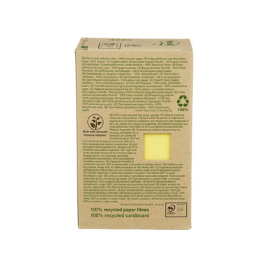 Recycled Notes 38 mm x 51 mm Canary Yellow (Pack 24) 7100172247 - Sticky Note
